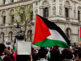 palestyńska flaga protest