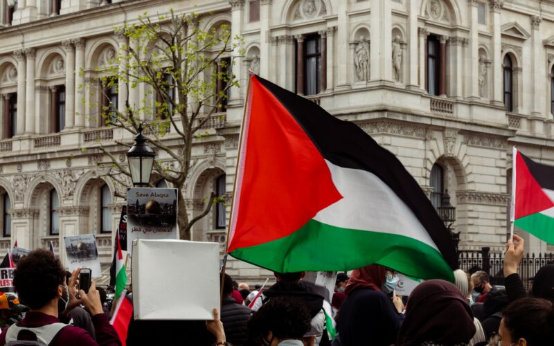 palestyńska flaga protest